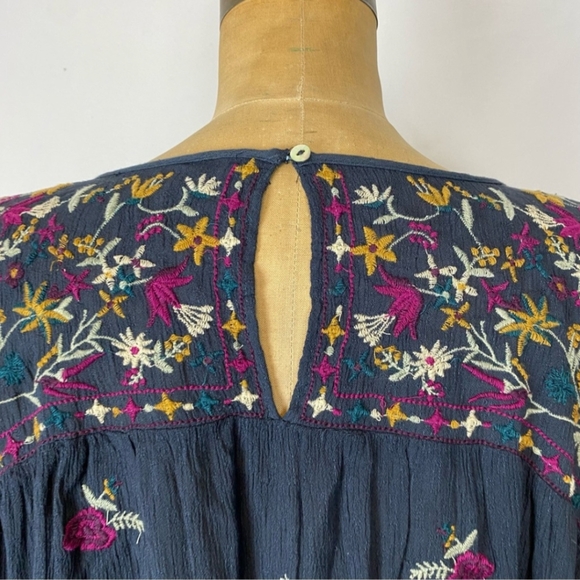 Free People Wildflowers Embroidered Boho Blouse Size S - Picture 10 of 13